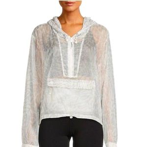 NWT Good American Icy Leopard Print Windbreaker Size 0/XS